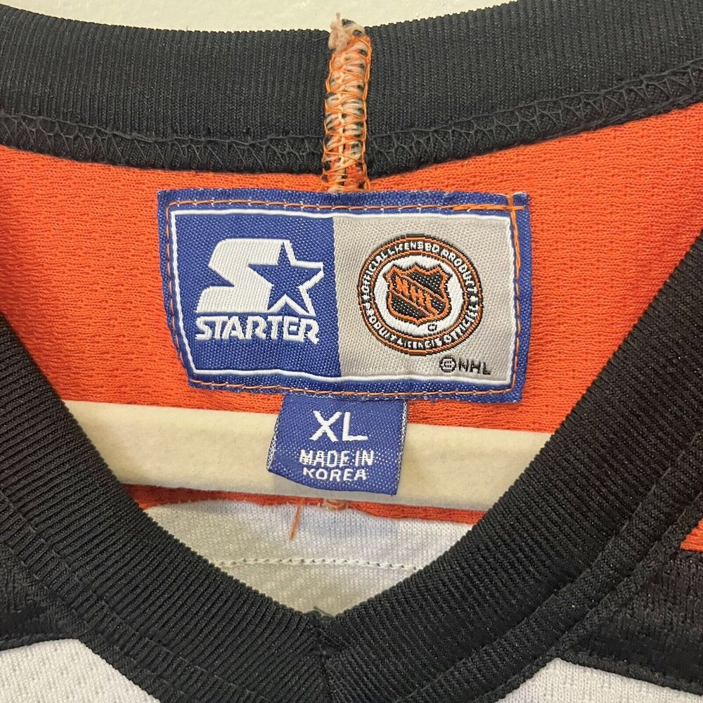 1990s Starter Philadelphia Flyers Jersey Hockey NHL Vintage Orange Black VTG XL - Picture 5 of 5